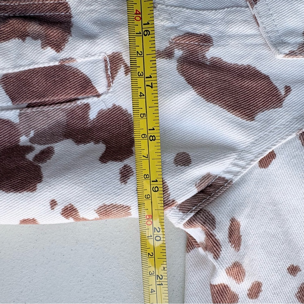 Altard State Cow Print Denim Jacket Small Western Cowgirl Cropped Rodeo Country - Picture 10 of 16